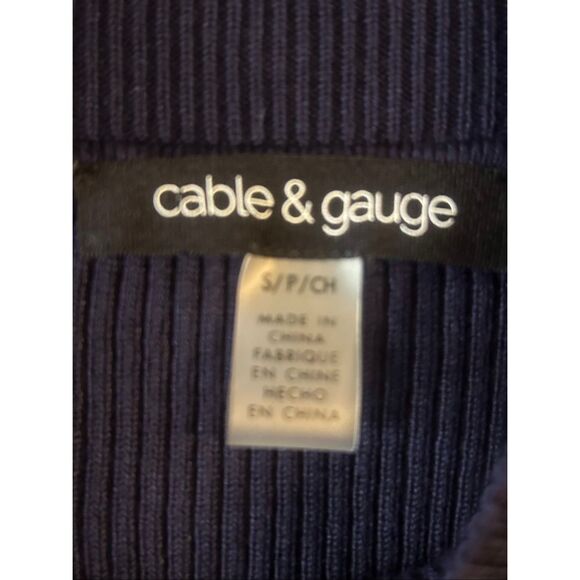 Cable & Gauge Navy Long Sleeve Ribbed Mock Turtleneck Sweater Size Small (5656) - Picture 4 of 6